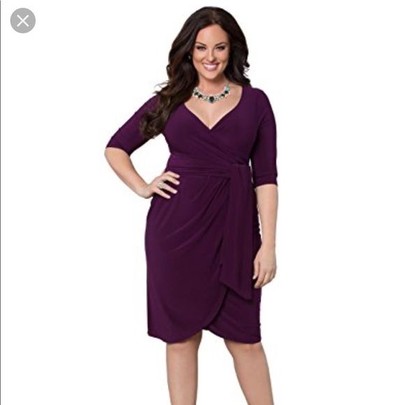 dark purple wrap dress